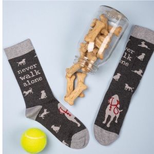NWT Never Walk Alone Novelty Print Socks
